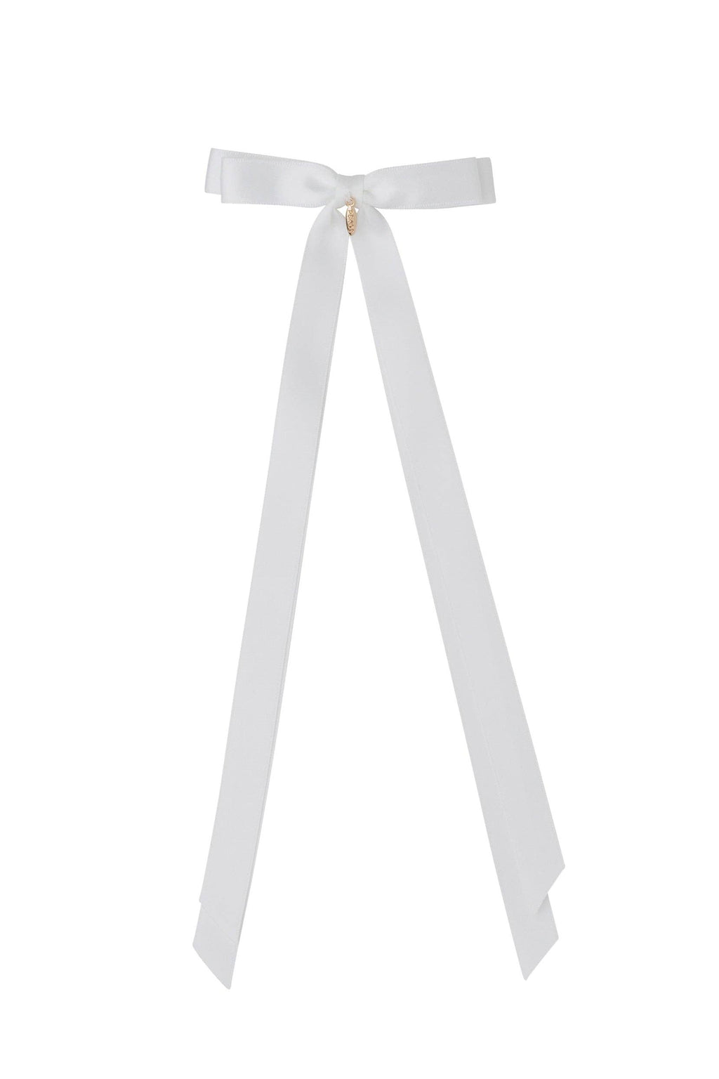 Matilda Satin Long Tail Bow Clip - White – Love and Grow Clothing Co