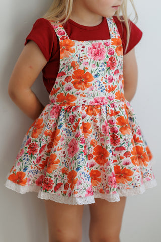 Saffron Blooms Skirted Romper Set
