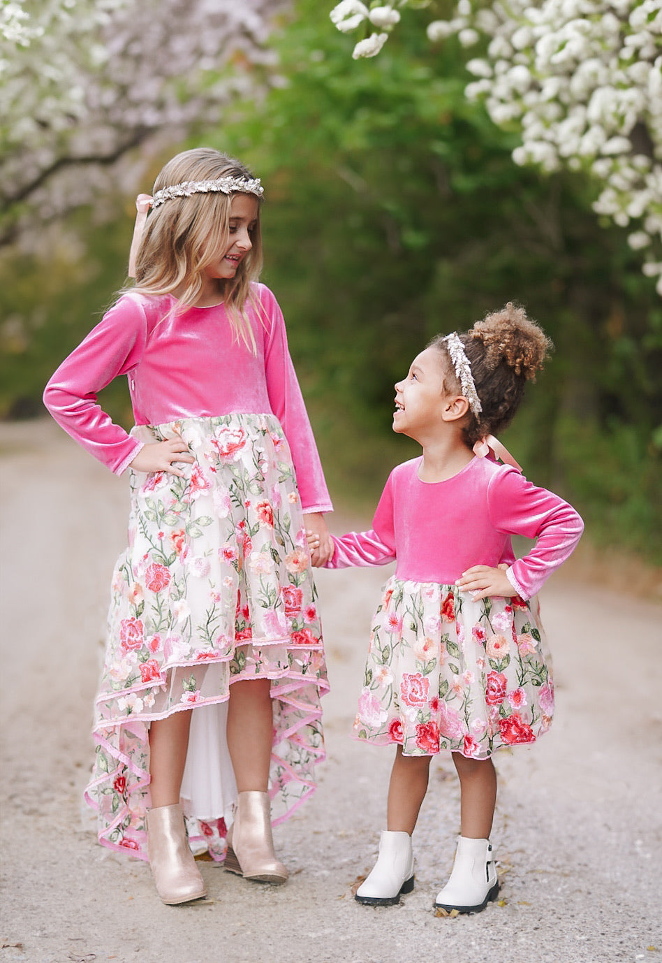 Long Sleeve Rose Petal Enchantment Dress and Bloomer Set