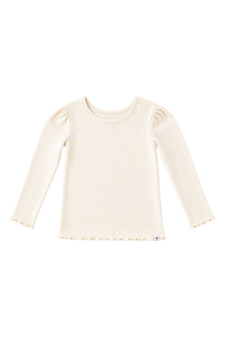 Cream Pointelle Layering Shirt