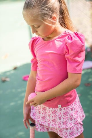 Puff Sleeve Layering Shirt ~ Hot Pink