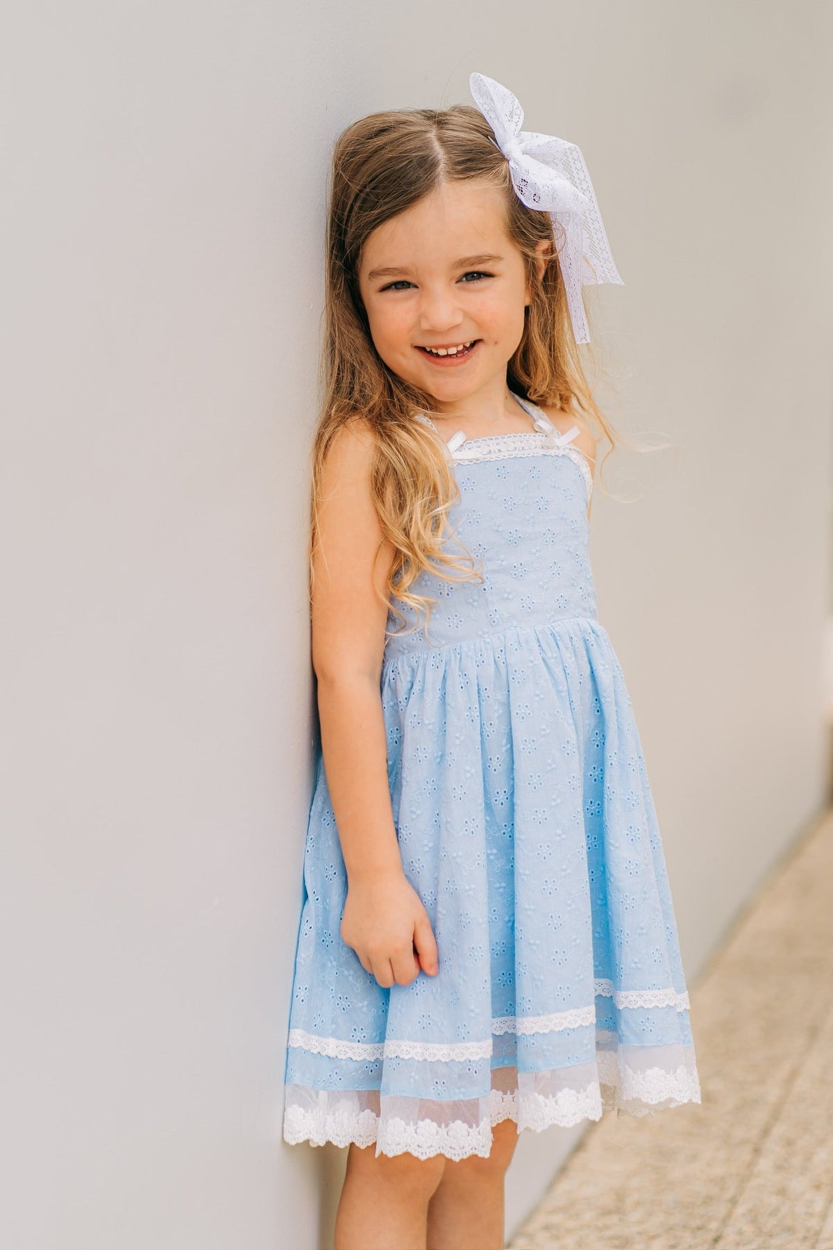 Sky Breeze Eyelet Dress and Bloomer Set