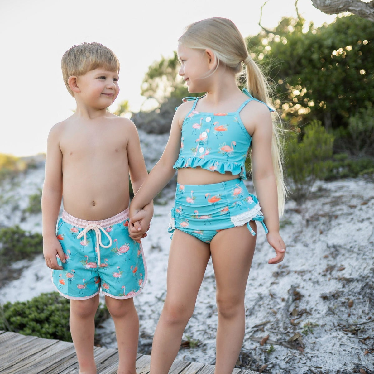 Fanciful Flamingo High Waisted Bikini
