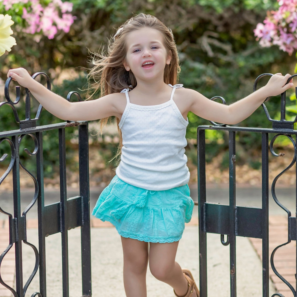 Boho Beach Skort - Aqua
