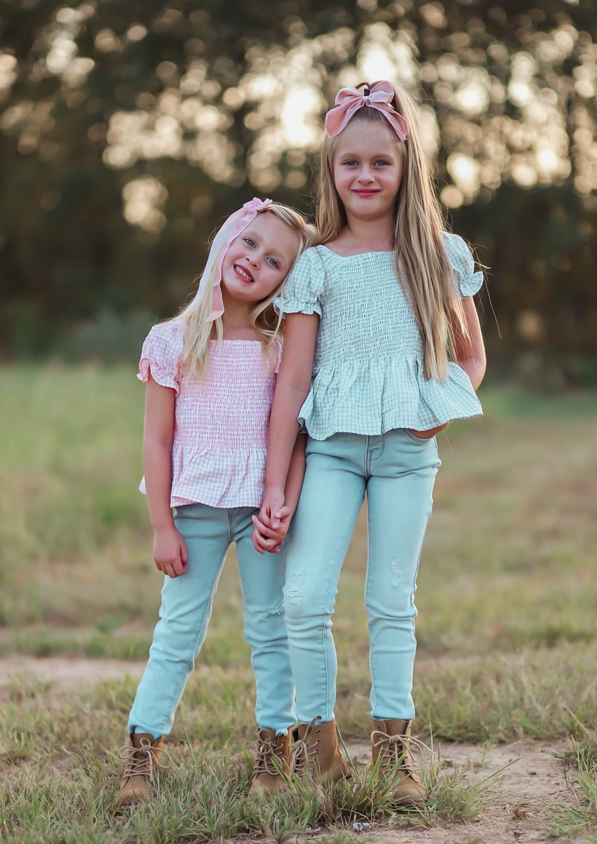 Rose Smocked Gingham Shirt