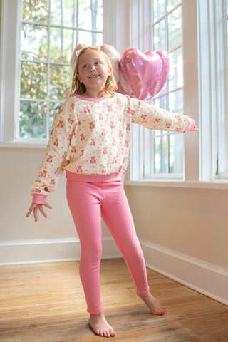 Tickled Pink Ribbed Leggings