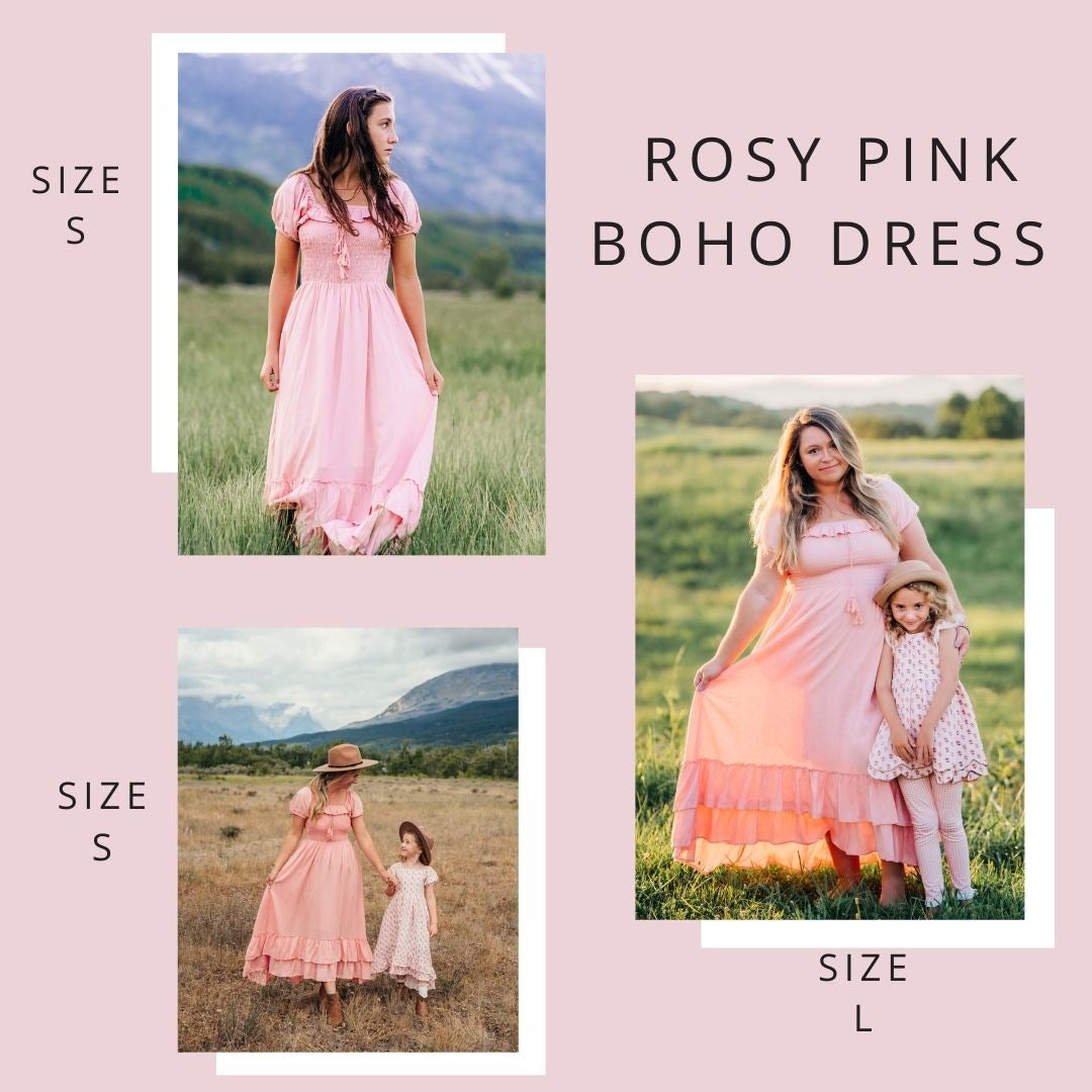 Rosy Pink Boho Dress