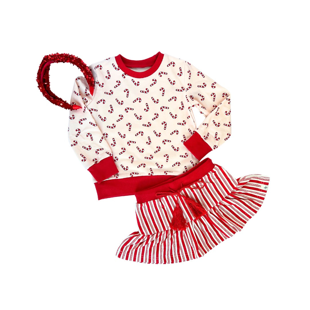 Candy Cane Delight Sweatshirt Set