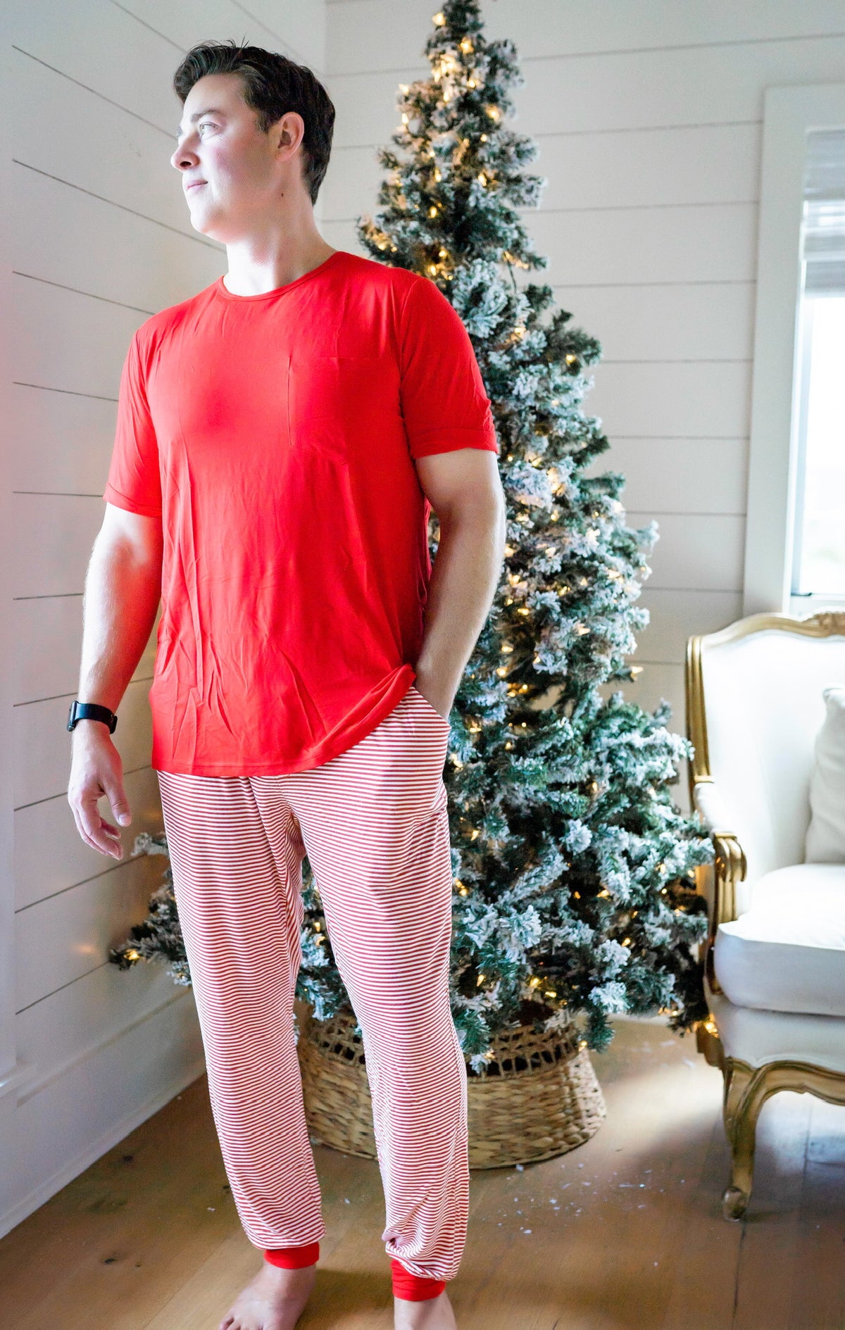 Mens Classic Candy Cane Stripe Jogger Set