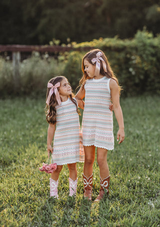 Boho Stripe Knit Dress Set