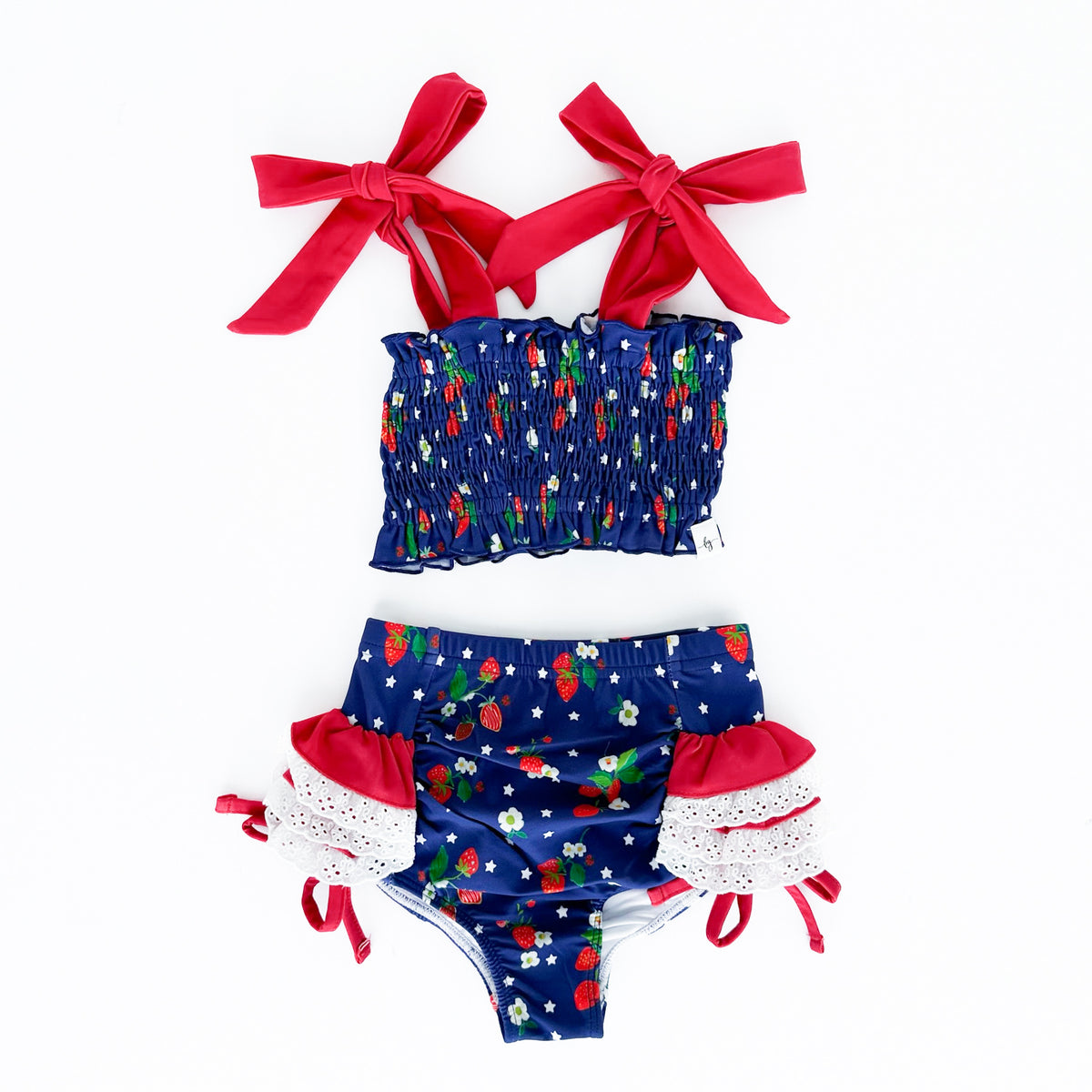 Strawberry Stars Smocked Bikini