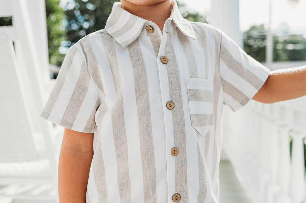 Wheat Stripe Button-up Shirt