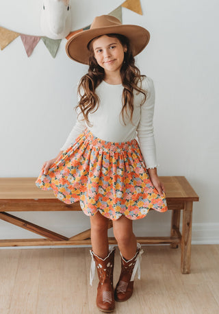 Marigold Meadow Scallop Skort