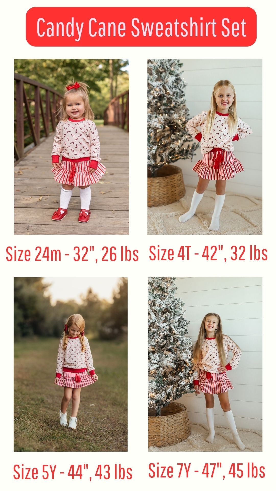 Candy Cane Delight Sweatshirt Set