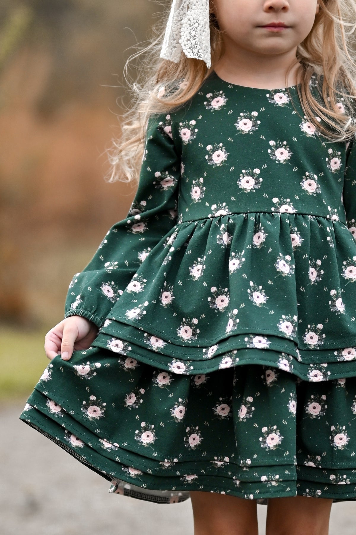 Emerald Frost Floral Dress