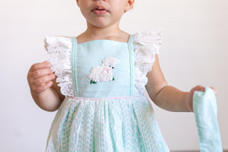 Vintage Lamb Dress or Tunic Set ~ Mint