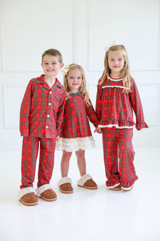 *PREORDER* Girls Holiday Heirloom Plaid Comfort Set