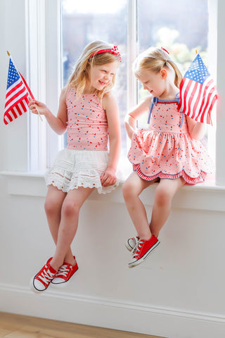 Scallop Tunic Set - Pink Patriot Pop