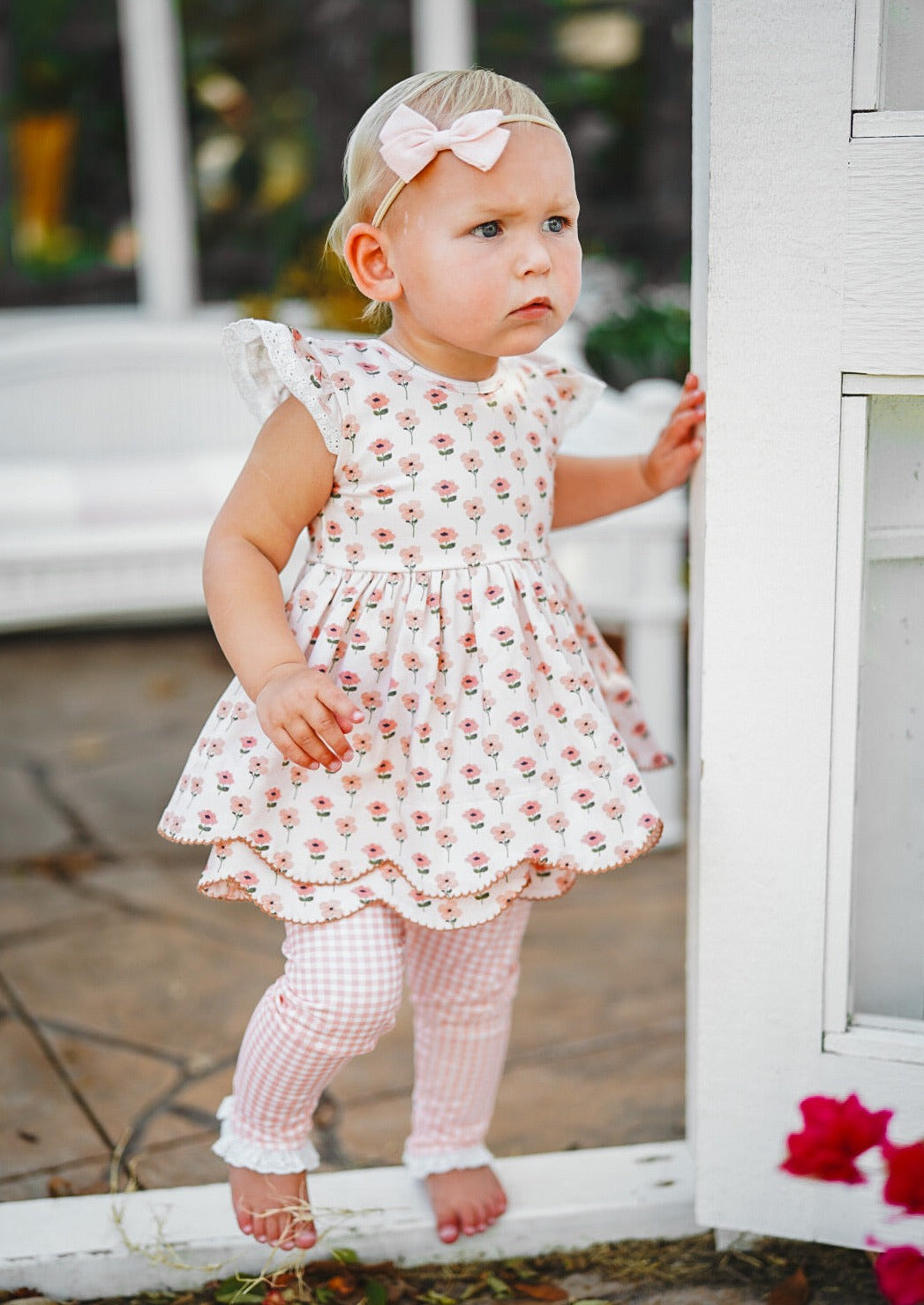 Rosy Pink Floral Tunic Set