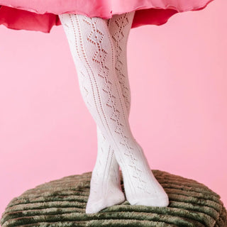 Fancy Knit Tights ~ Ivory