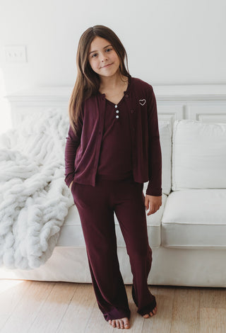 Ribbed Bamboo Lounge Pants ~ Plum