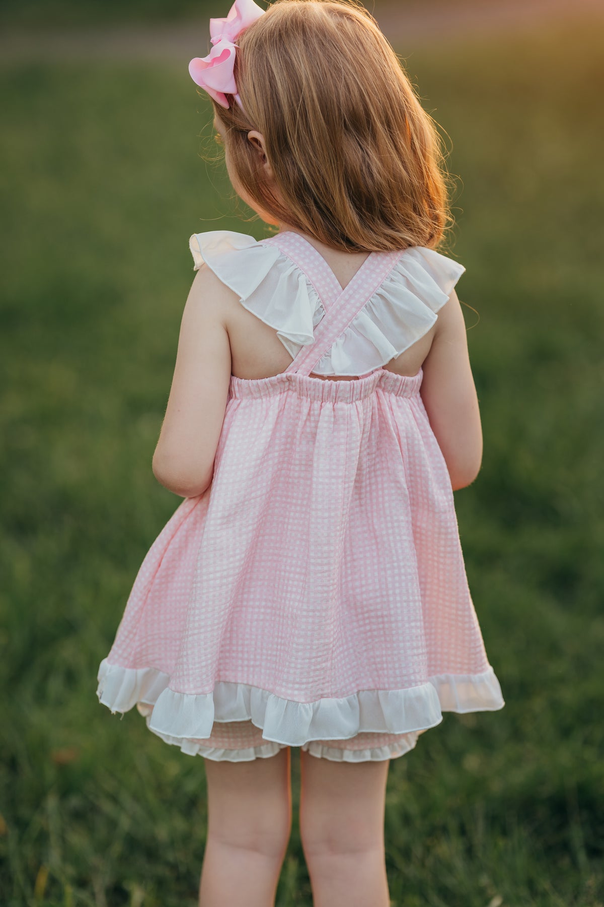 Pink Gingham Tunic and Bloomer Set