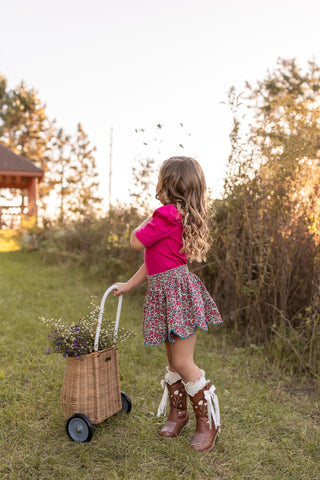 Mulberry Meadow Scallop Skort
