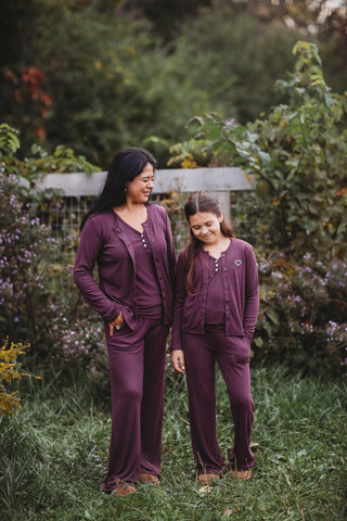 Ribbed Bamboo Lounge Pants ~ Plum