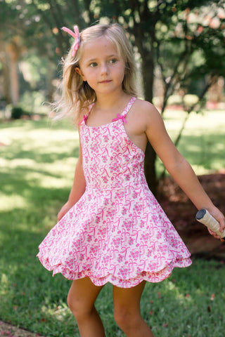 Scallop Athleisure Dress ~ Bow Blossom