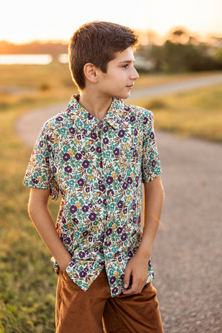 Gemstone Garden Button-Up Shirt
