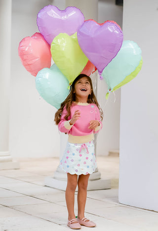 Candy Hearts Scallop Athletic Skort