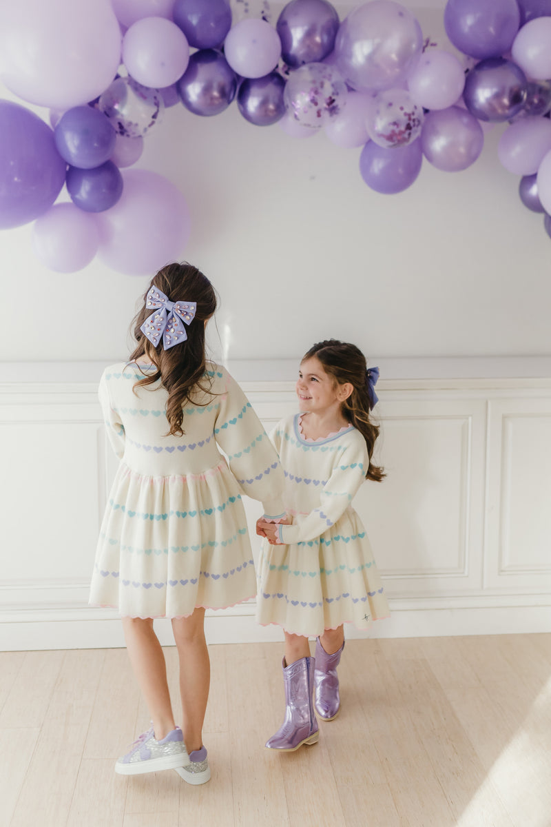 Girls “Love You Girl” Bow Two-Piece Winter Set – Peach main image 1