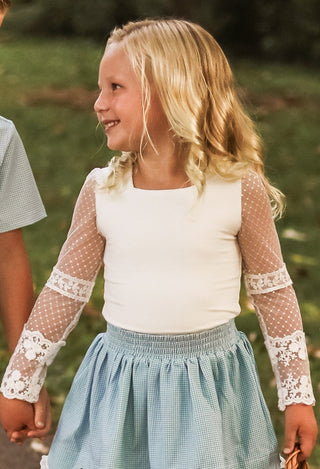 Lace Layering Shirt ~ White