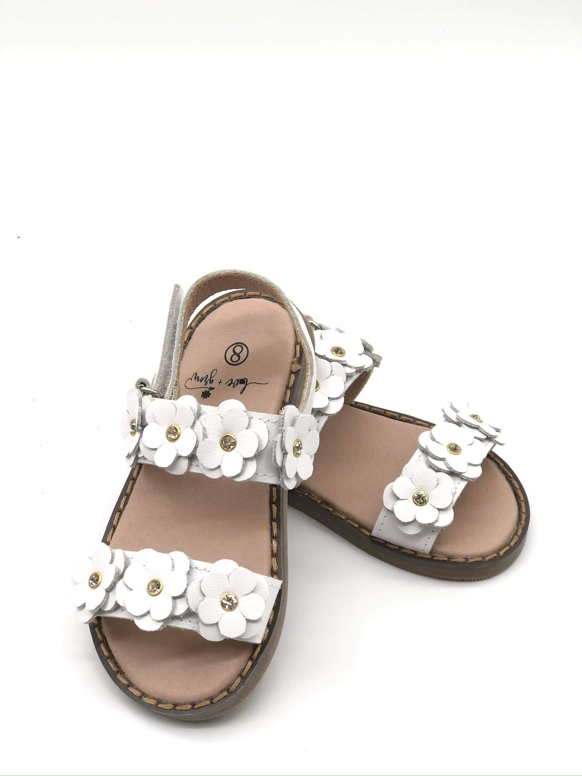 Flower Sandals- White (runs big- size down)