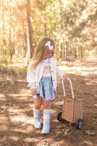 Delphinium Scallop Skort