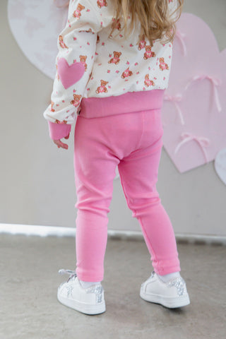Tickled Pink Ribbed Leggings