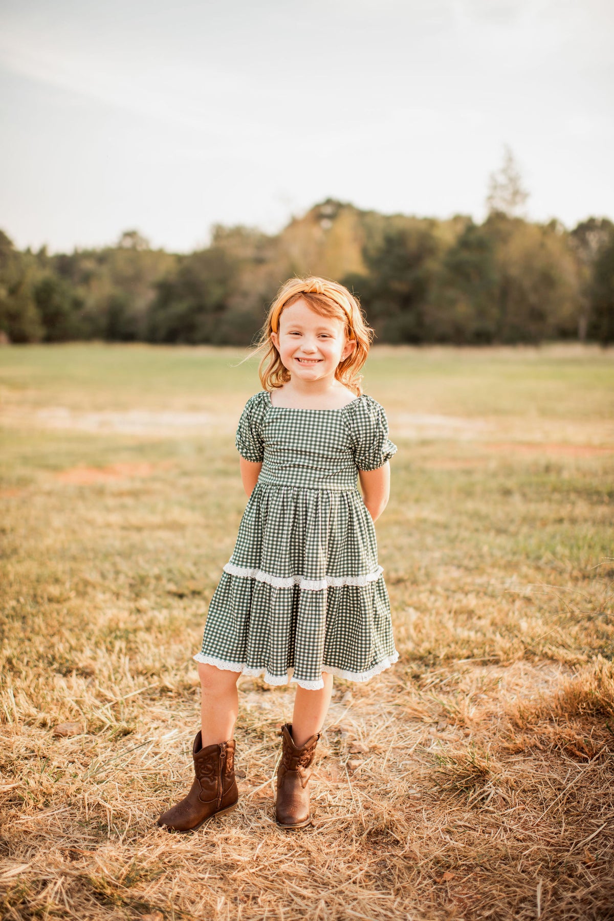 Forest Green Gingham Grace Dress