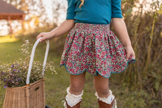 Mulberry Meadow Scallop Skort