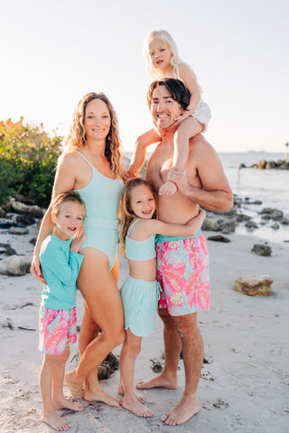 Men's Pink Palm Paradise Swim Shorts