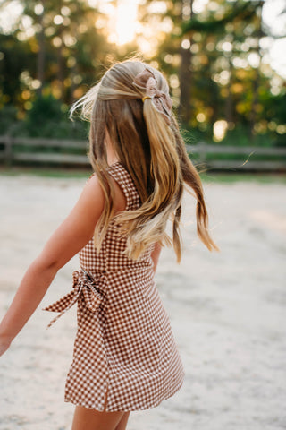 Cinnamon Gingham Athletic Dress
