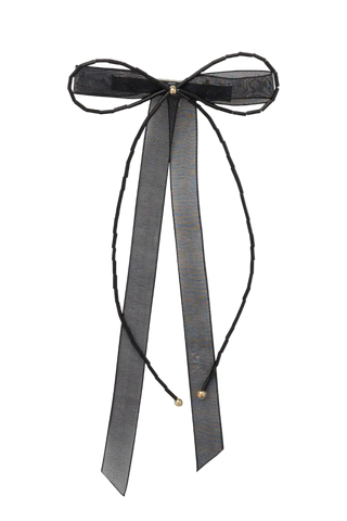 Dainty Fairy Beaded Bow - Black