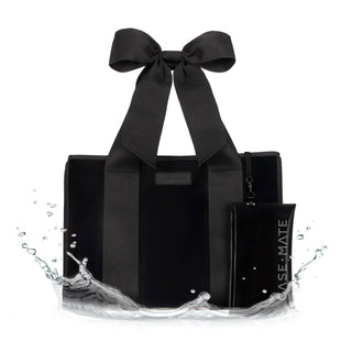 Midnight Black Bow Jelly Tote Bag