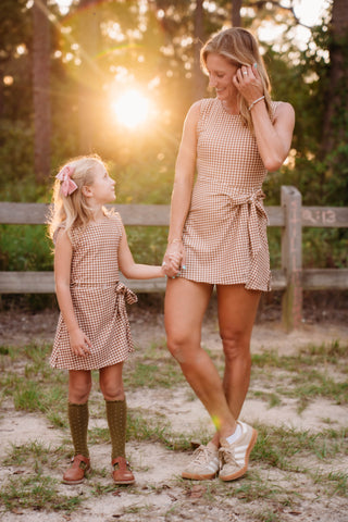 Women's Cinnamon Gingham Athletic