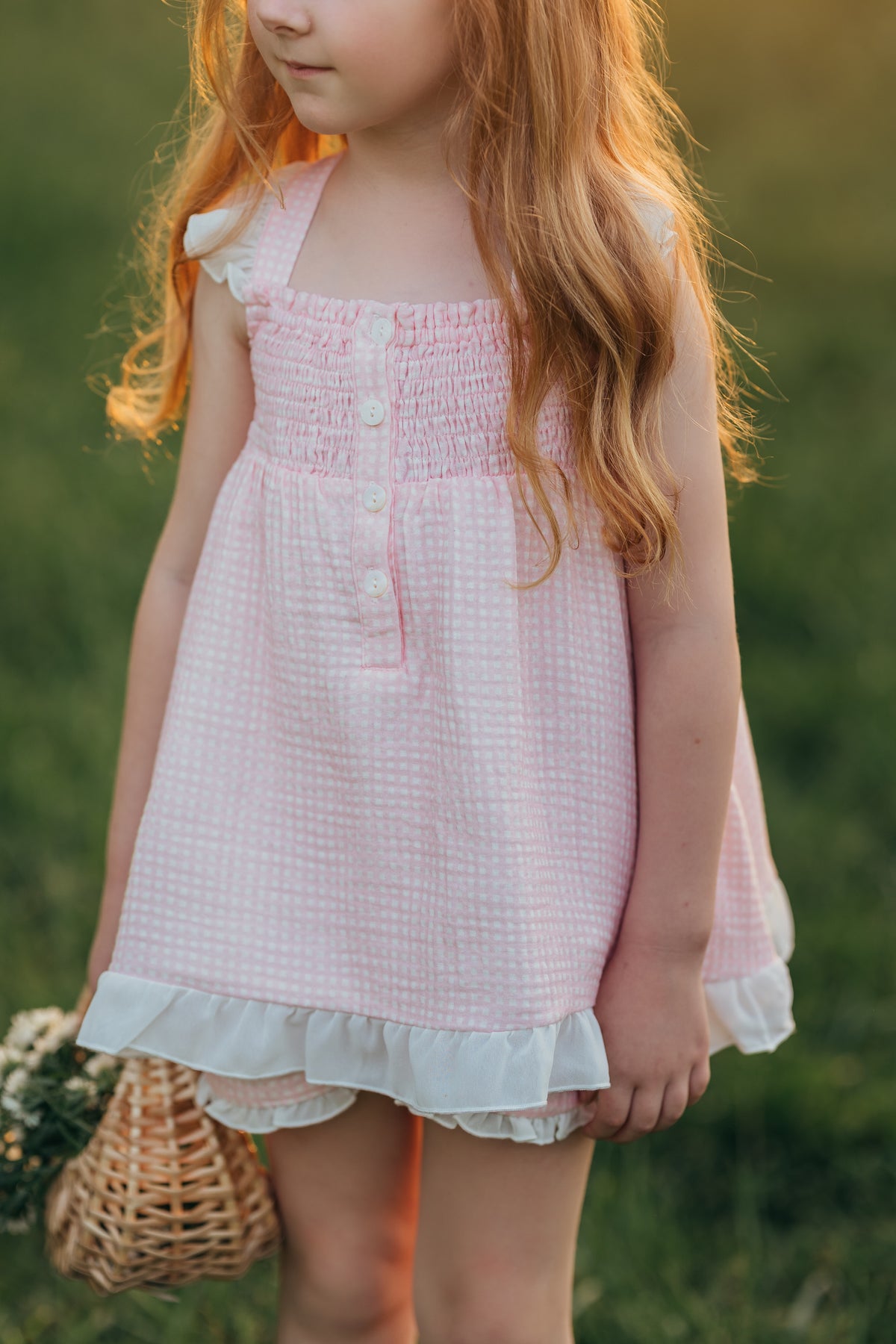 Pink Gingham Tunic and Bloomer Set