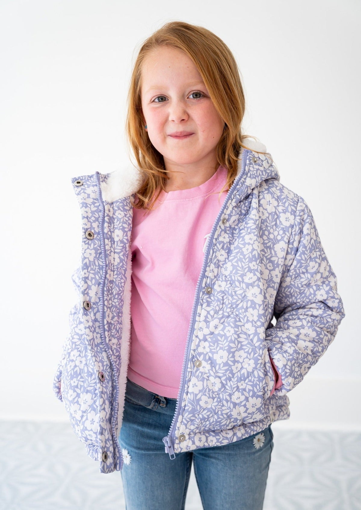 Periwinkle Petals Winter Jacket