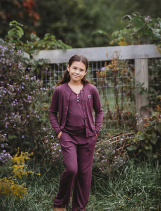 Ribbed Bamboo Lounge Pants ~ Plum