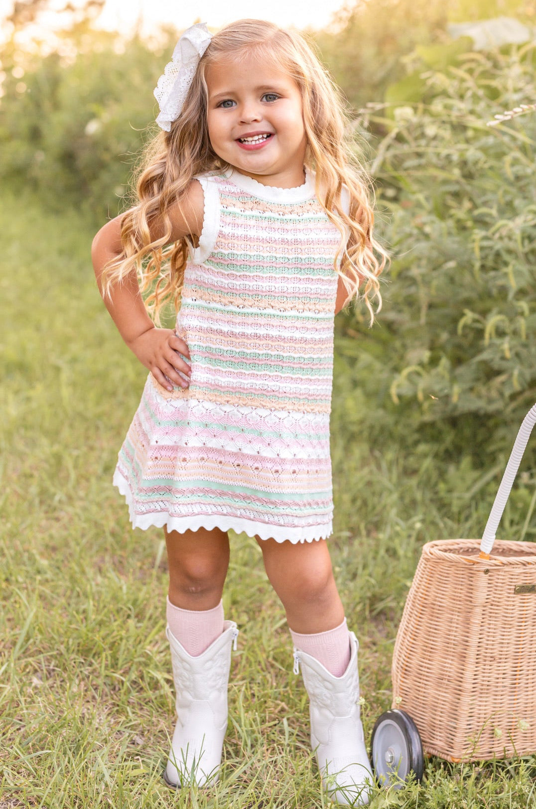 Boho Stripe Knit Dress Set Boho Stripe Knit Dress Set