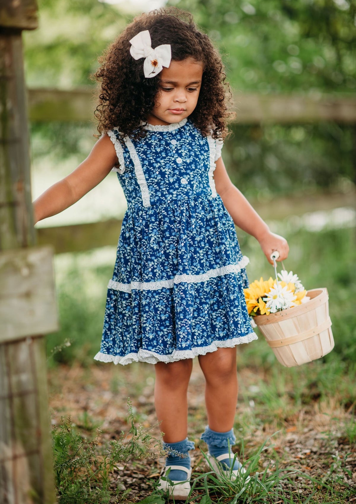 Midnight Blues Zoey Dress and Bloomer Set