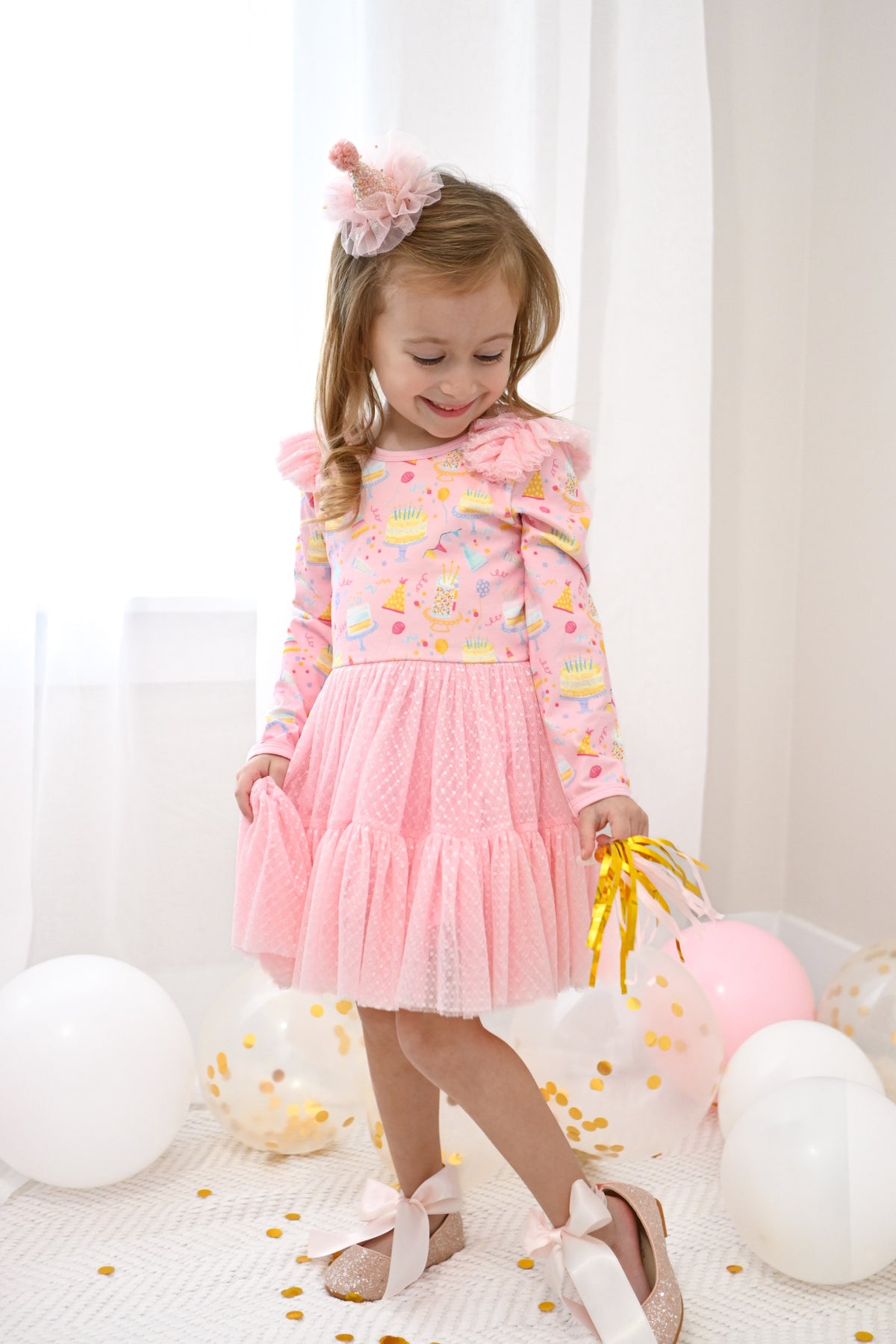 Long Sleeve Birthday Bash Dress and Bloomer Set