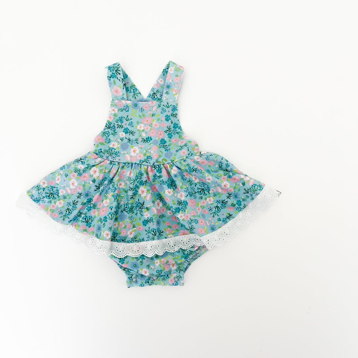 Summertime Blues Skirted Romper